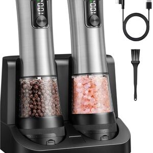 Electric Pepper Grinder Set - Dark Gray in box